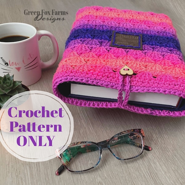 Crochet Book Sleeve Pattern, Crochet iPad Sleeve pattern, Kindle Cover, DIY Bible Pouch, Reading Gift Instant Digital Download ONLY