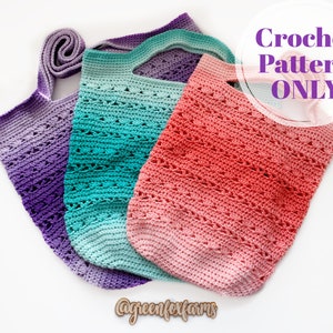 Crochet Market Bag, Crochet Bag Pattern 3 Sizes, Boho Summer Bag, Large Shoulder Bag, Market Tote Pattern, Digital Download ONLY