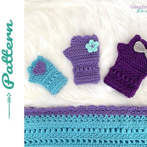 Fingerless Gloves Crochet Pattern, Arm Warmers Gloves for Women, Crochet Patterns for Girls Mittens, Digital Download