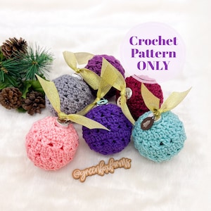 PDF Christmas Tree Bauble Crochet Pattern. Easy Crochet Pattern for Hanging Holiday Ornaments. Hopscotch Collection. Digital Download ONLY image 1