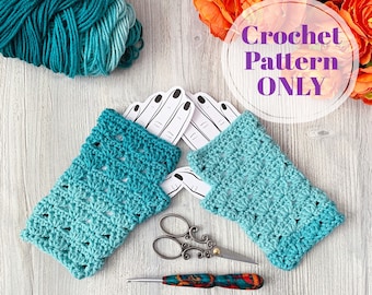 Crochet Pattern, Fingerless Gloves, Arm Warmers, Gloves Women, Crochet Patterns, Fingerless Mittens, Gift for Her, Digital Download