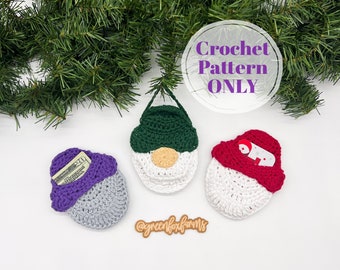 PDF Gnome Gift Card Holder Crochet Pattern. Hanging Cute Gnomes Ornament tutorial. Digital Download ONLY. Rustic Cottagecore Gift Idea
