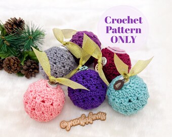 PDF Christmas Tree Bauble Crochet Pattern. Easy Crochet Pattern for Hanging Holiday Ornaments. Hopscotch Collection. Digital Download ONLY