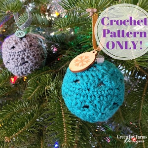 Christmas Ornament Crochet Pattern, Crochet Bauble Tree Ornament, Christmas Decor, Ornament Pattern Digital Download ONLY
