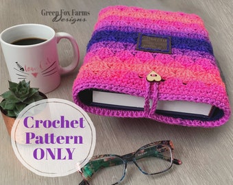 Crochet Book Sleeve Pattern, Crochet iPad Sleeve pattern, Kindle Cover, DIY Bible Pouch, Reading Gift Instant Digital Download ONLY