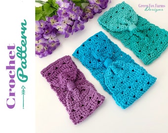 Winter Headband Crochet Pattern, Ear Warmer Pattern, Crocheted Headband, Beginner Crochet Easy Ear Muffs, Digital Download