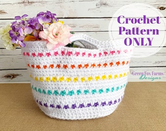 Decorative Basket, Crochet Pattern, Large Crochet Basket, Home Accessories, Crochet Home Decor, Chunky Crochet Basket Digital Download