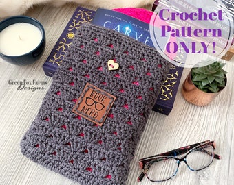 Padded Book Sleeve Crochet Pattern, Crochet iPad Sleeve, Book Cozy Crocheting Tutorial, Gift for Book Lover, Digital Download ONLY