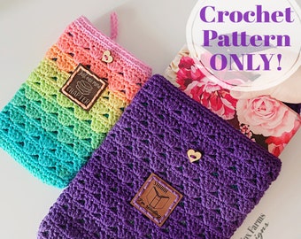 PATTERN ONLY Crochet Composition Notebook Cover Instant PDf Download Crochet Book Cover Crochet Book Sleeve