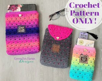 Crochet iPad Sleeve or Book Cover Pattern, Digital Download ONLY