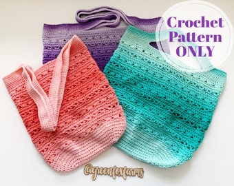 Crochet Bag Pattern, Crochet Market Bag Pattern with 3 sizes, Crochet Shopping Bag, Cute Boho Summer Tote Bag Digital Download ONLY