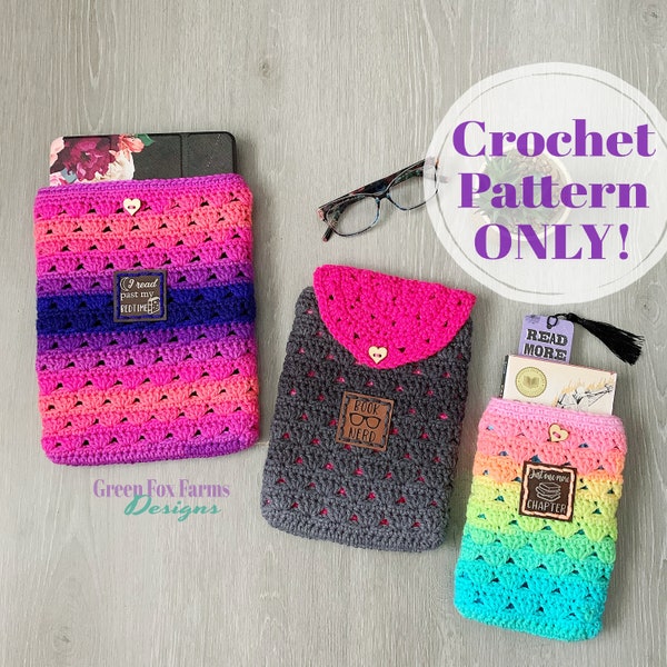 Crochet iPad Sleeve or Book Cover Pattern, Digital Download ONLY