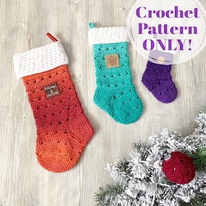 PDF Christmas Stocking Crochet Pattern, Christmas Pattern Crochet Decoration,Instant Digital Download ONLY