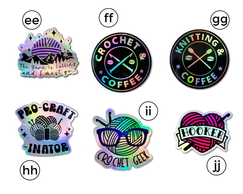 PERSONALIZED Yarn Sticker Bundle for Yarn Lover Gift & Crochet or Knitter Gifts. Choose your own decal set Bild 7