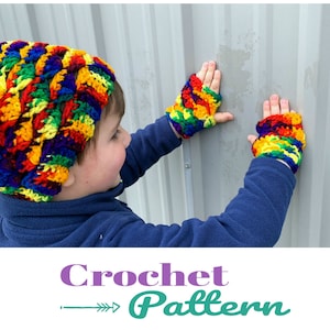 Back to School Fingerless Gloves crochet pattern fits kids to adults! Fingerless Mitten Crochet Patterns, Instant Digital Download PDF