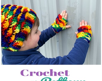 Back to School Fingerless Gloves crochet pattern fits kids to adults! Fingerless Mitten Crochet Patterns, Instant Digital Download PDF