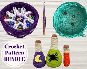 PDF Dice Bag BUNDLE Crochet Patterns! Dnd Dice Pocket Pouch