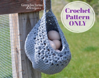 Rustic Hanging Basket Crochet Pattern, Decorative Basket for Farmhouse Home Decor, Useful Basket PDF Crochet Patterns Digital Download