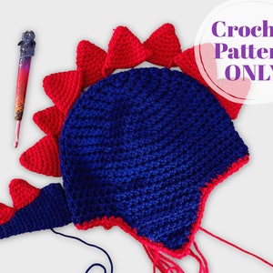 Crochet Patterns, Dinosaur Hat, Dragon Pattern, Jurassic, Crochet Hat Pattern, Dinosaur Crochet Pattern, Winter Hat, Digital Download image 7