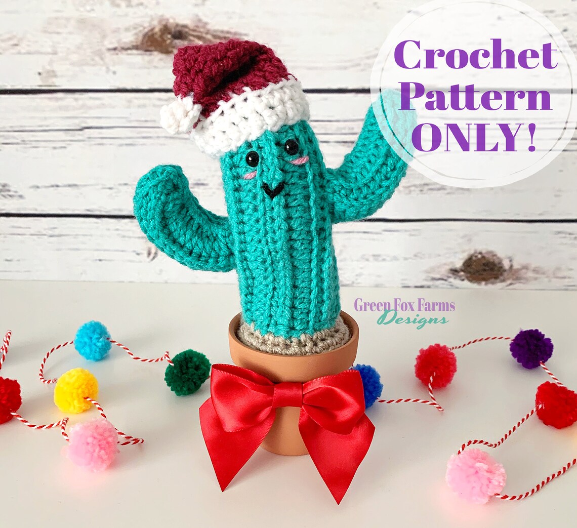 Christmas Cactus Crochet Pattern Amigurumi Cactus DIY Etsy