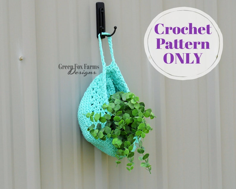 Rustic Hanging Basket Crochet Pattern, Decorative Basket for Farmhouse Home Decor, Useful Basket PDF Crochet Patterns Digital Download image 8