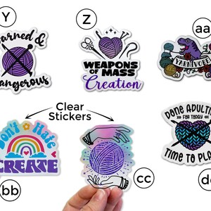 PERSONALIZED Yarn Sticker Bundle for Yarn Lover Gift & Crochet or Knitter Gifts. Choose your own decal set Bild 6