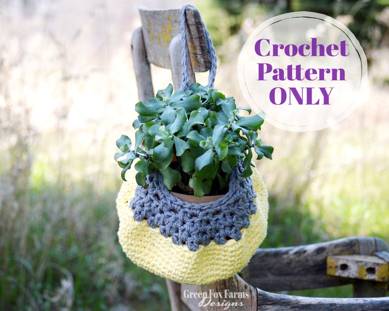 Hanging Basket Crochet Pattern, Decorative Basket Farmhouse Home Decor, Rustic Basket PDF Crochet Patterns Digital Download image 7