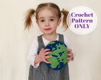 PDF Earth Amigurumi Pattern. Crochet Footbag Pattern, Mother Earth Tapestry Crochet Toy Ball Pattern and Graph, Digital Download ONLY