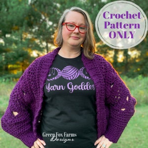 Cocoon Cardigan Crochet Pattern, Oversized Sweater, Chunky Cardigan, Size Inclusive Digital Download Sizes Small to XL 2XL 3XL 4XL 5XL image 8