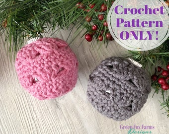 Christmas Tree Bauble Crochet Pattern, Easy Crochet Pattern to make Holiday Ornaments, Digital Download PDF ONLY