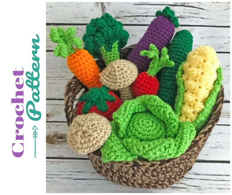 Amigurumi Pattern, Crochet Vegetables, Crochet Toy Pattern, Play Food, Crochet Pattern, Digital Download, Toddler Gift, Toys for Girls image 8