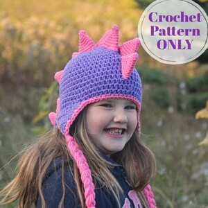 Crochet Patterns, Dinosaur Hat, Dragon Pattern, Jurassic, Crochet Hat Pattern, Dinosaur Crochet Pattern, Winter Hat, Digital Download image 4