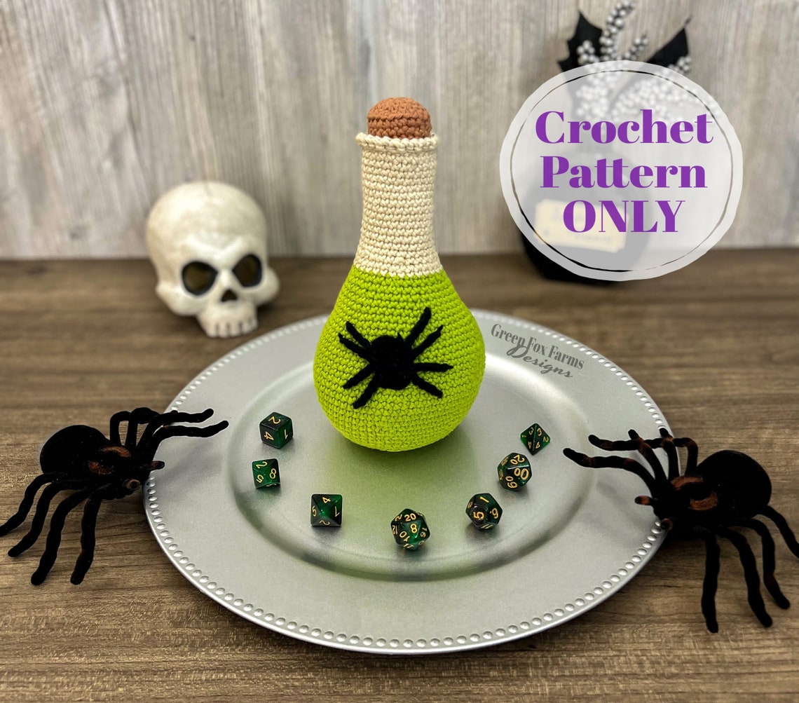 Potion Bottle Dice Bag Crochet Pattern Potion of Moonlight Etsy