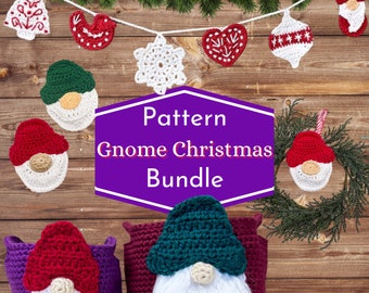 PDF 3 Crochet GNOME PATTERNS. Crochet Baskets + Gift Card Holder + Scandi Garland. Christmas Holiday Home Decor Patterns Digital Download