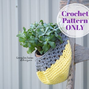 Rustic Hanging Basket Crochet Pattern, Decorative Basket for Farmhouse Home Decor, Useful Basket PDF Crochet Patterns Digital Download image 6