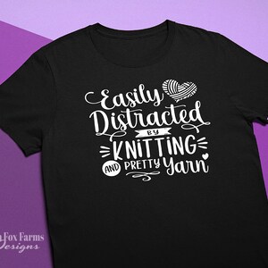 Easily Distracted by Crochet Graphic Tee, Funny Yarn Lover T-shirt for Knitter Crochet, Oversized Size XS XL 2XL 3XL 4XL 5XL Free Shipping Knitting