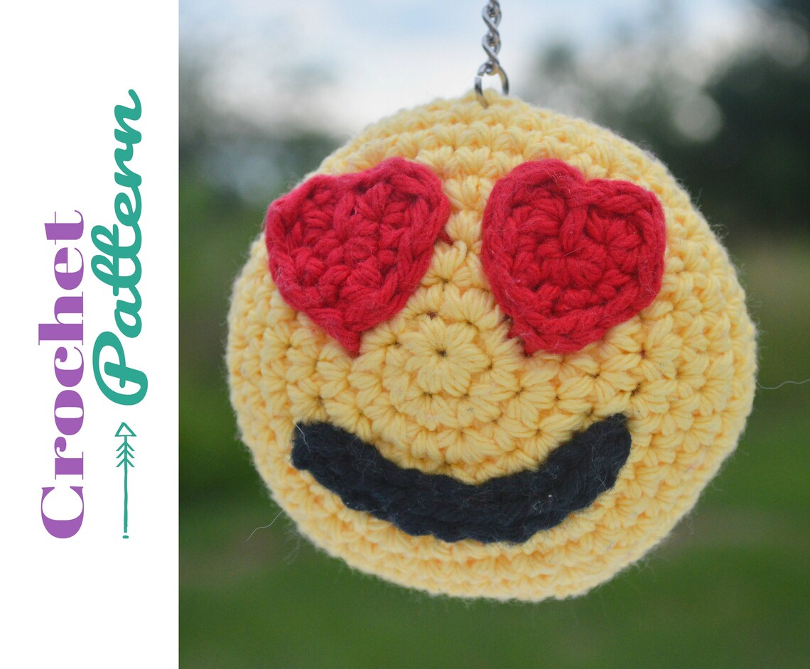 Crochet Pattern Emoji Amigurumi Keychain Emoji Keychain Etsy