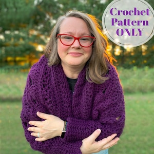 Cocoon Cardigan Crochet Pattern, Oversized Sweater, Chunky Cardigan, Size Inclusive Digital Download Sizes Small to XL 2XL 3XL 4XL 5XL image 5