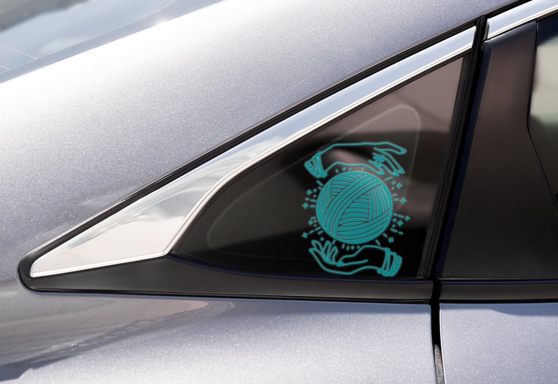 Yarn Magic Car Decal, Magic Hands Sticker, Magical Yarn Lover Vinyl Car Sticker, Aesthetic Car Decal image 8