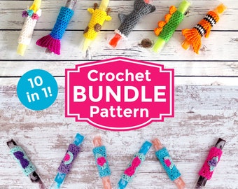 PDF Popsicle Holders Pattern, Summer Crochet Pattern Set, Cute Ice Pop Cozy, Crochet Freeze Pop Patterns. Party Favor. Digital Download ONLY