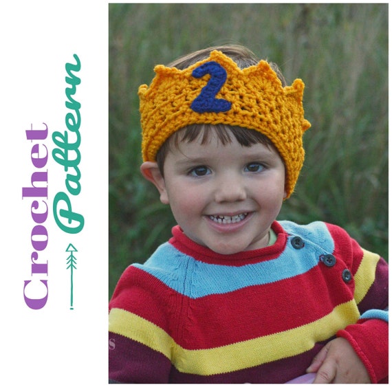 Crochet Pattern Birthday Crown First Birthday Crown Pattern Birthday Gift Crochet Patterns Toddler Gift Digital Download Pattern PDF Etsy