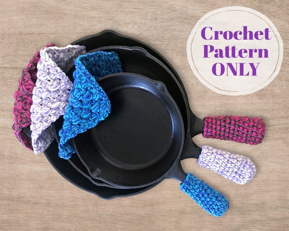 Cast Iron Pot Holder Crochet Pattern, Crochet Iron Skillet Handle