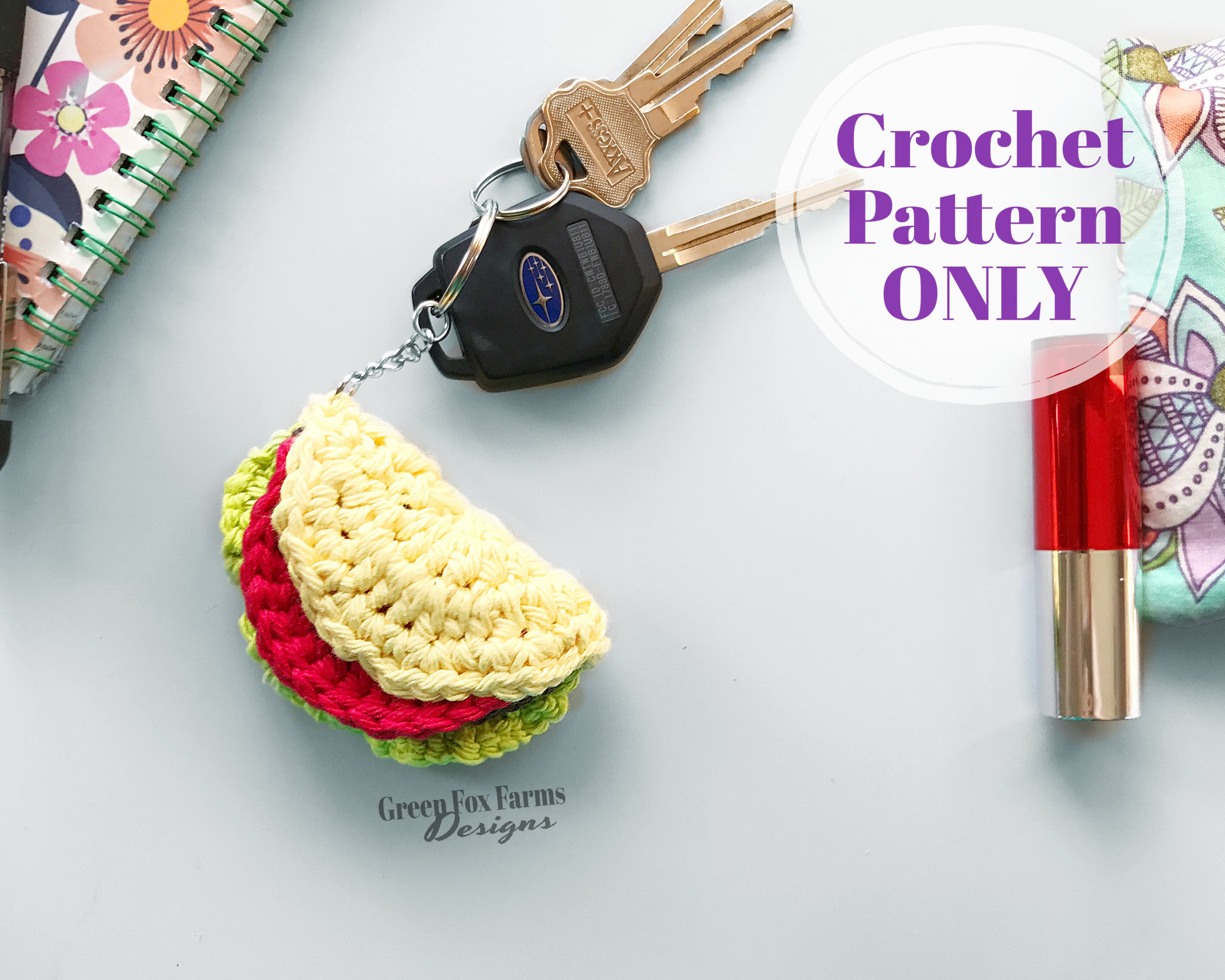 15 Unusual Crochet Patterns for Playful Gifts and Home Decor 13 Taco Food Keychain Crochet