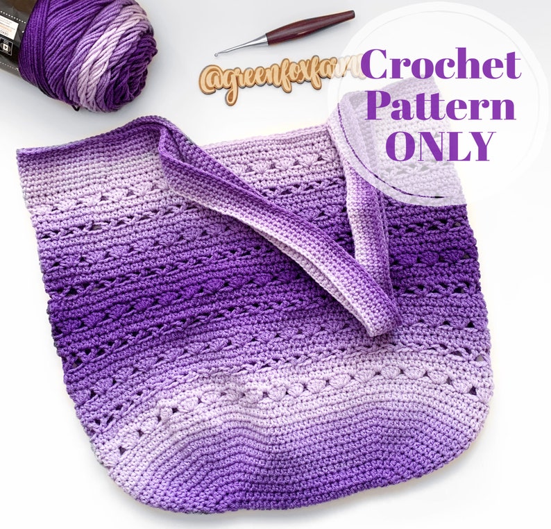 Crochet Market Bag, Crochet Bag Pattern 3 Sizes, Boho Summer Bag, Large Shoulder Bag, Market Tote Pattern, Digital Download ONLY image 2