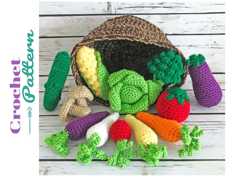 Amigurumi Pattern, Crochet Vegetables, Crochet Toy Pattern, Play Food, Crochet Pattern, Digital Download, Toddler Gift, Toys for Girls image 7