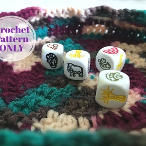 Crochet Dice Bag Pattern, D&D Dice Bag and Rolling Tray with 2 Sizes, RPG Dice Bag of Holding Pattern Digital Download ONLY image 6