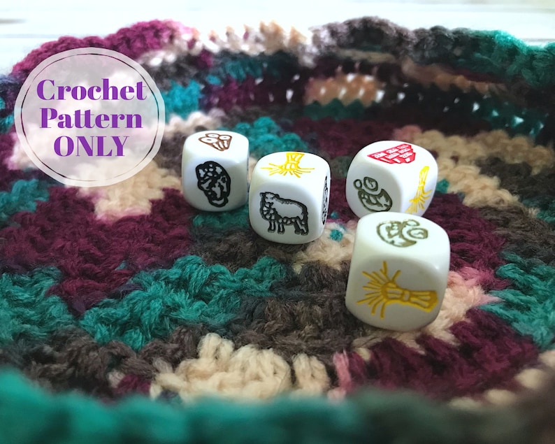Crochet Dice Bag Pattern, D&D Dice Bag and Rolling Tray with 2 Sizes, RPG Dice Bag of Holding Pattern Digital Download ONLY image 6