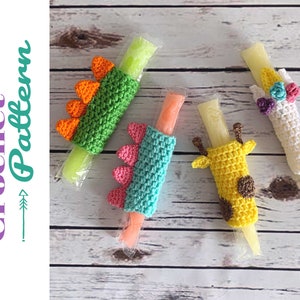 Crochet Popsicle Holder Pattern, Fun crochet ice pop covers, Instant Freeze Pop sleeve tutorial, Kids Cozy gift idea Digital Download ONLY