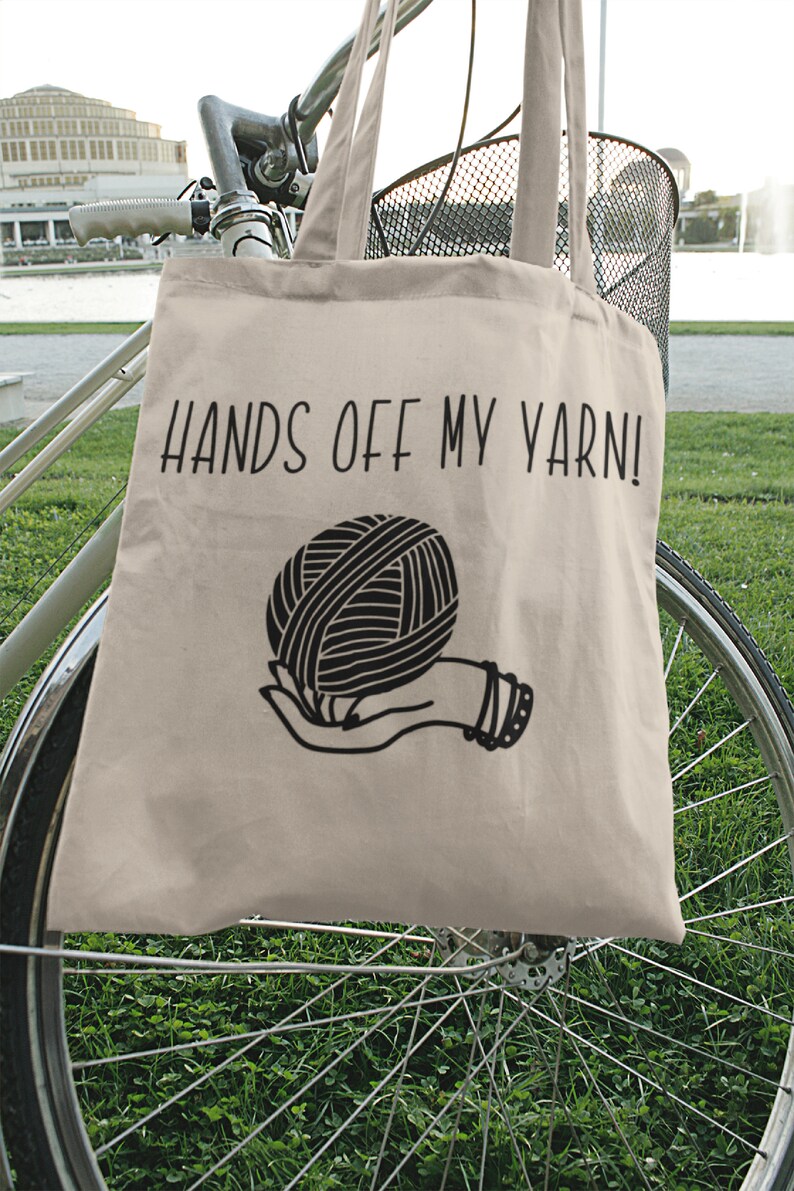 Funny Yarn Lover Project Tote Bag, Crocheter Market Bag, Knitters Tote Bag, Craft Storage Bag, Fiber Artist Gift MADE to ORDER image 9