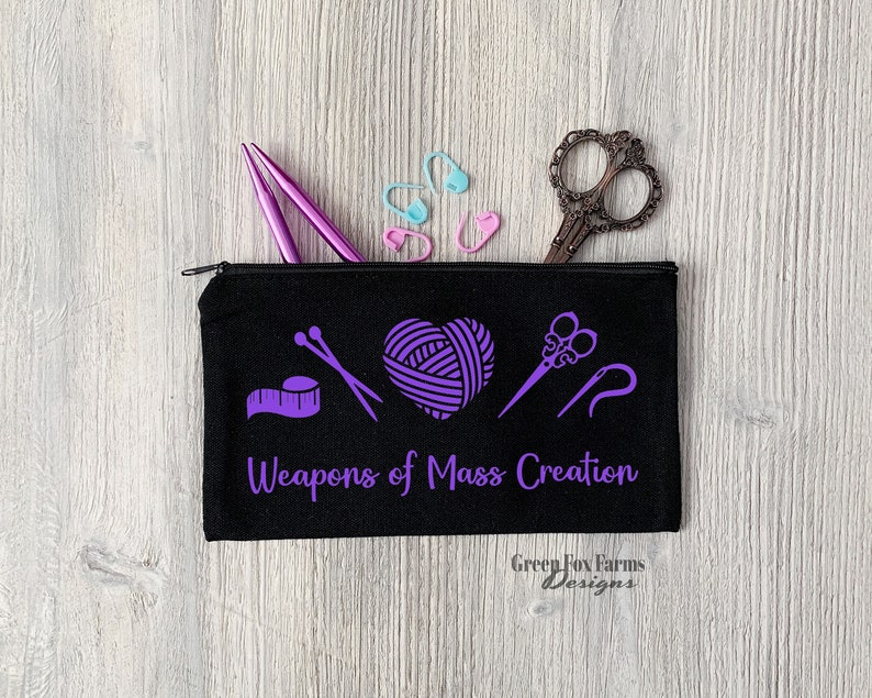 Crochet Hook Bag Knitter Notions Case Weapons of Mass Etsy